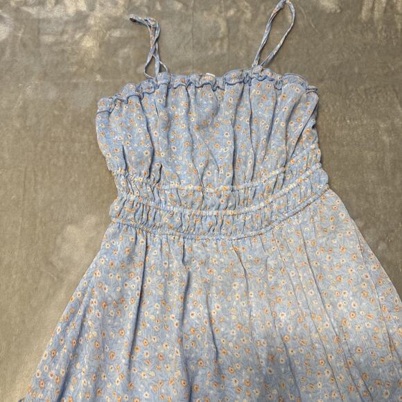Hippie Rose Maxi Boho Dress Lined Tiered Lace Straps Sun Dress Large - Picture 3 of 7